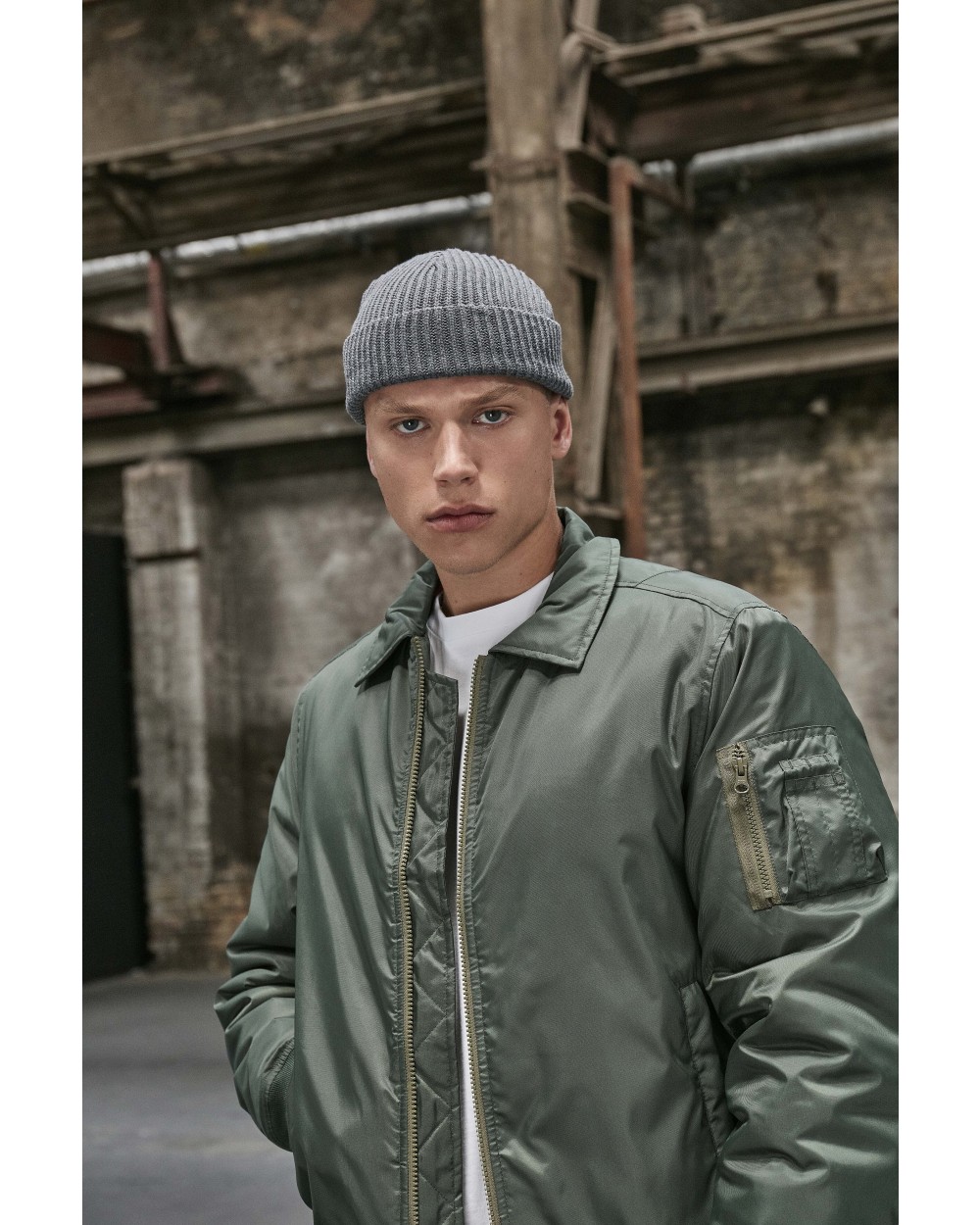 Bonnets personnalisable BUILD YOUR BRAND Recycled Yarn Fisherman Beanie