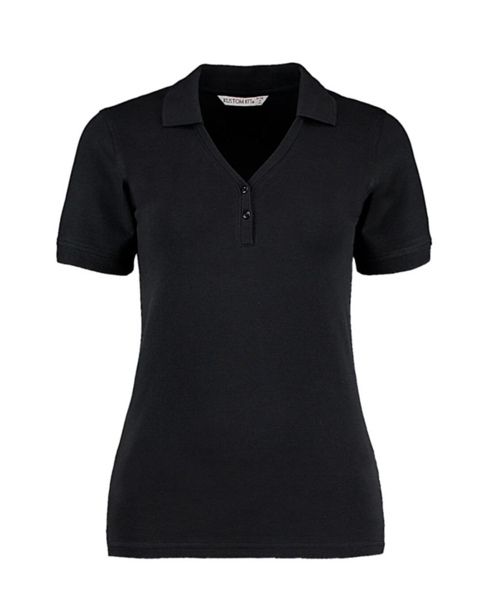 Polo's KUSTOM KIT Women's Regular Fit Comfortec® V Neck Polo voor bedrukking &amp; borduring