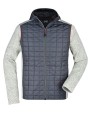 Jassen JAMES & NICHOLSON Men's Knitted Hybrid Jacket voor bedrukking &amp; borduring