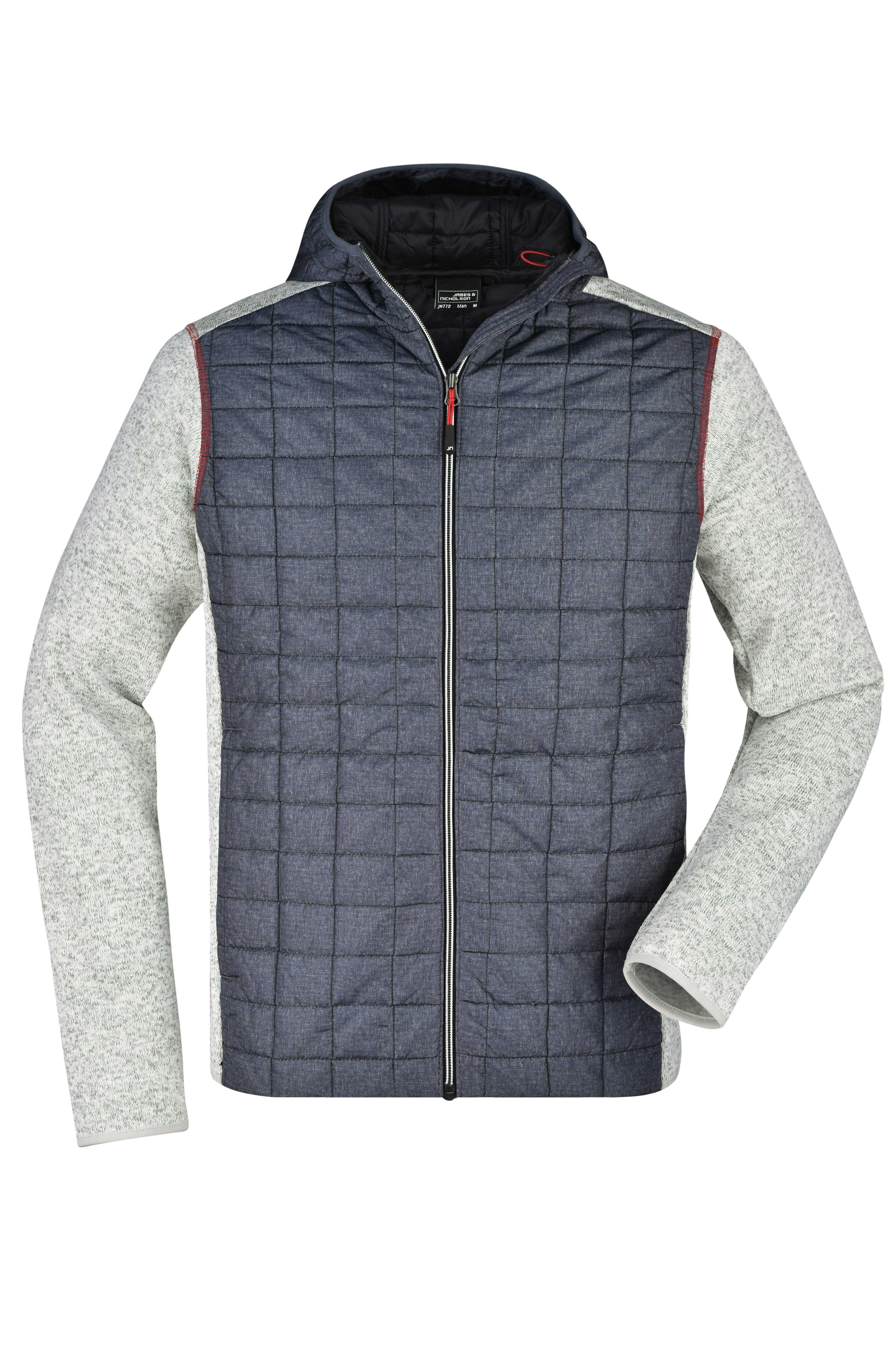 Jassen JAMES & NICHOLSON Men's Knitted Hybrid Jacket voor bedrukking &amp; borduring
