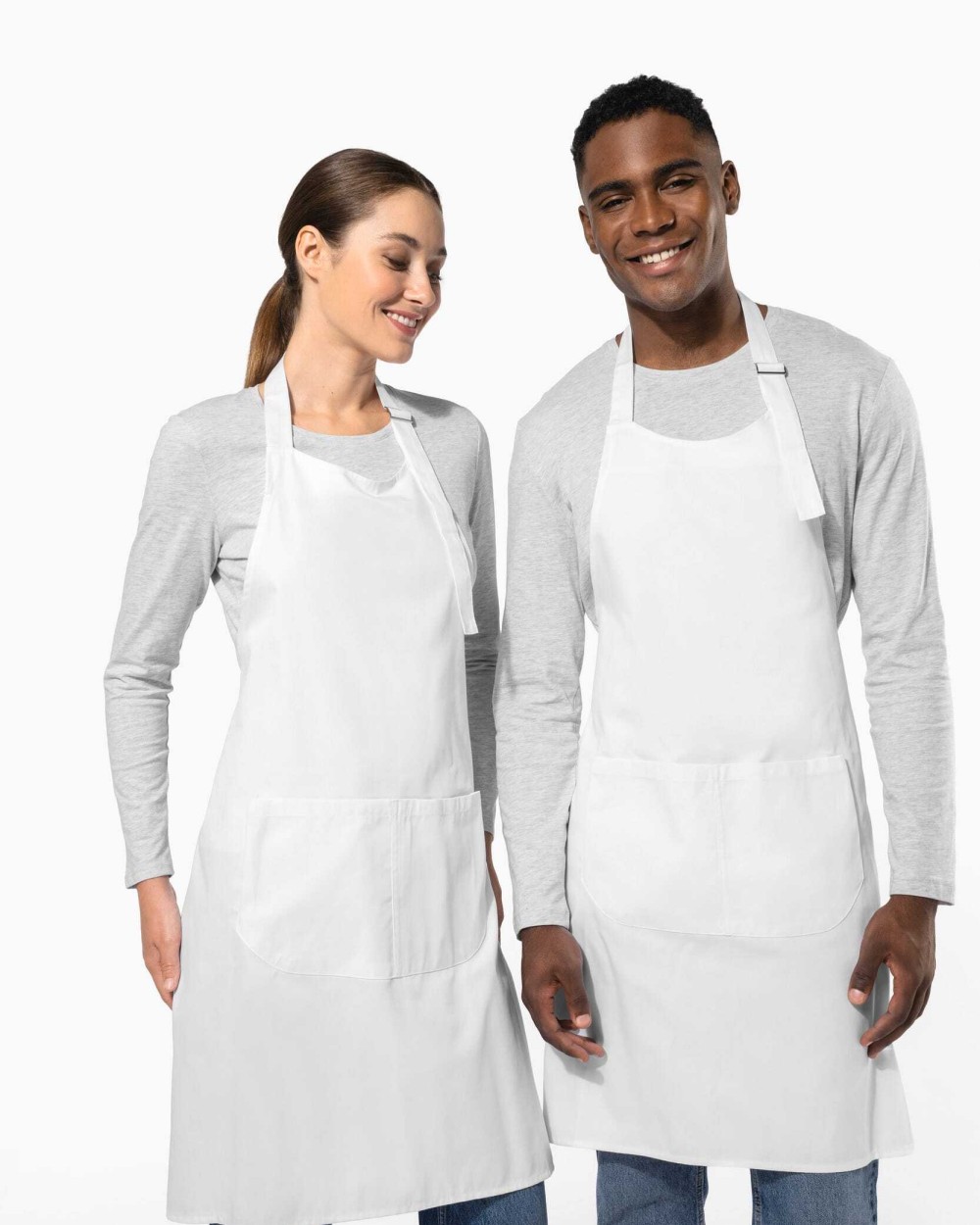 KARIBAN Bei hohen Temperaturen waschbare Schürze aus Baumwollpolyester Schürzen personalisierbar