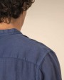Hemden SPASSO Verwassen linnen herenoverhemd met maokraag voor bedrukking &amp; borduring
