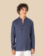 Chemises personnalisable SPASSO Chemise à col Mao délavée  en lin homme