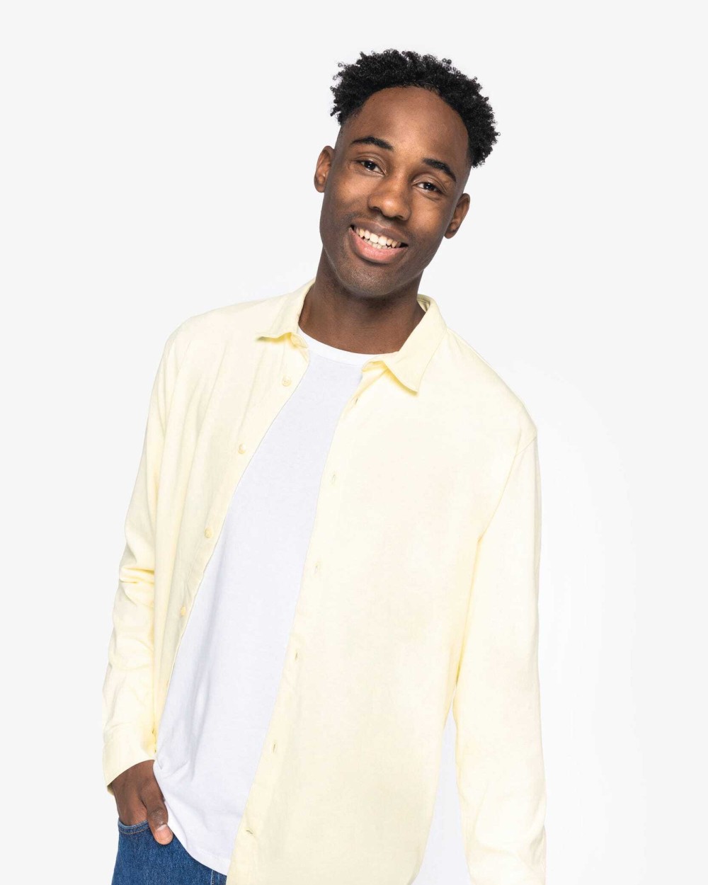 Hemden NATIVE SPIRIT Ecologisch herenoverhemd van jersey voor bedrukking &amp; borduring