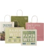 4DO Papiertüte 150 g/m² aus landwirtschaftlichen Reststoffen mit gedrehten Griffen – 24 × 9 × 32 cm Taschen personalisierbar