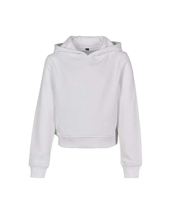 BUILD YOUR BRAND Girls Cropped Sweat Hoody Sweatshirts personalisierbar
