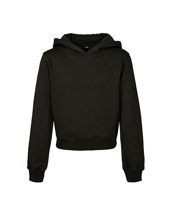 BUILD YOUR BRAND Girls Cropped Sweat Hoody Sweatshirts personalisierbar