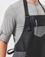 PREMIER Division - Waxed look denim bib apron with faux leather Schürzen personalisierbar