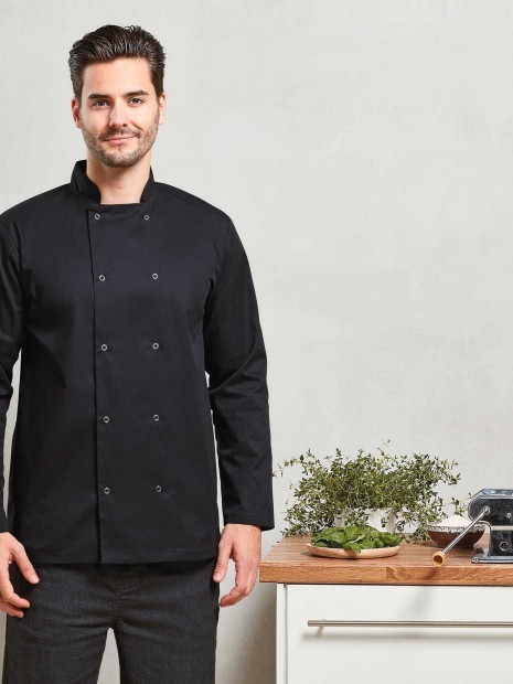 Vestes à personnaliser PREMIER Veste de cuisine manches longues à boutons pression 