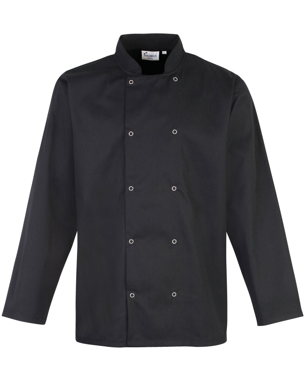 Jassen PREMIER Long Sleeve Press Stud Chef's Jacket voor bedrukking &amp; borduring