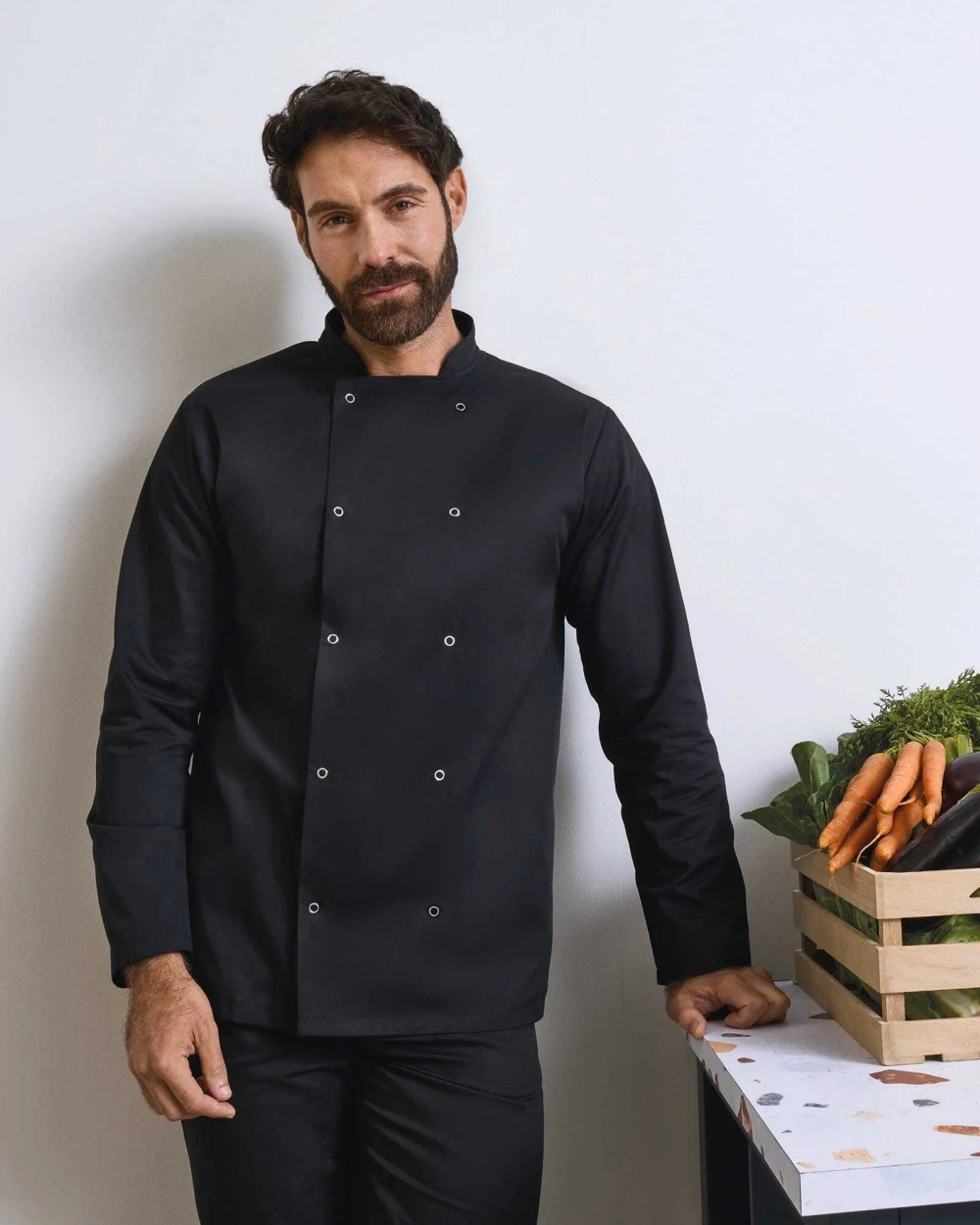 PREMIER Long Sleeve Press Stud Chef's Jacket Jacken personalisierbar