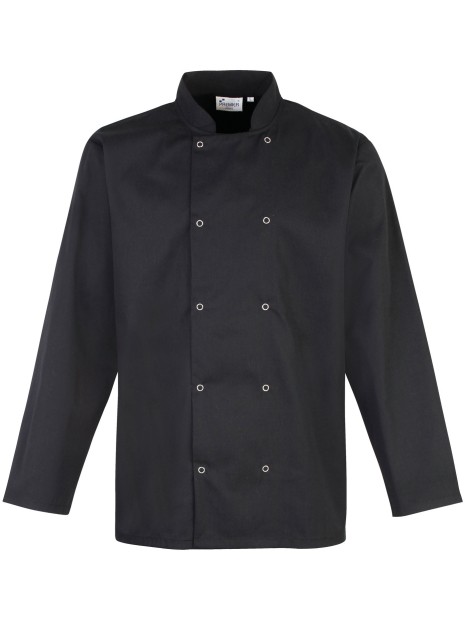 PREMIER Veste de cuisine manches longues à boutons pression /api/colors/b9fdad4a-5e94-45cb-8c03-c08b349b28c3 personnalisable