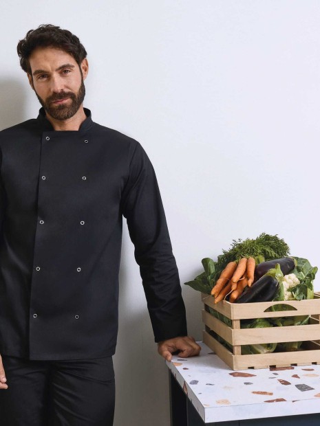 Vestes à personnaliser PREMIER Veste de cuisine manches longues à boutons pression 