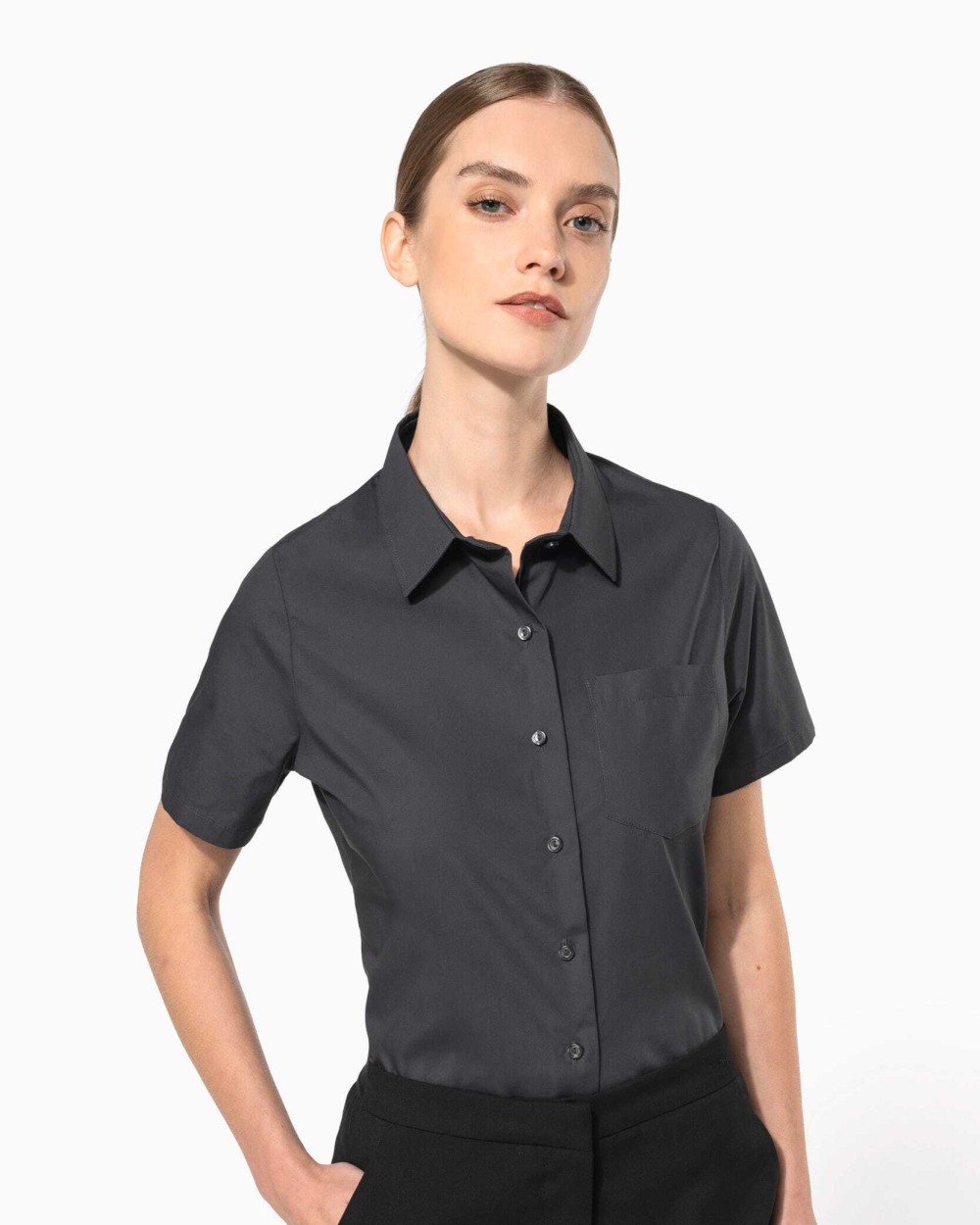 Chemises personnalisable KARIBAN Chemise popeline manches courtes femme