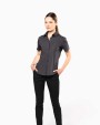 Hemden KARIBAN Dames Poplin Blouse Korte Mouwen voor bedrukking &amp; borduring