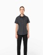 KARIBAN Damen Popelinebluse Kurzarm Hemden personalisierbar