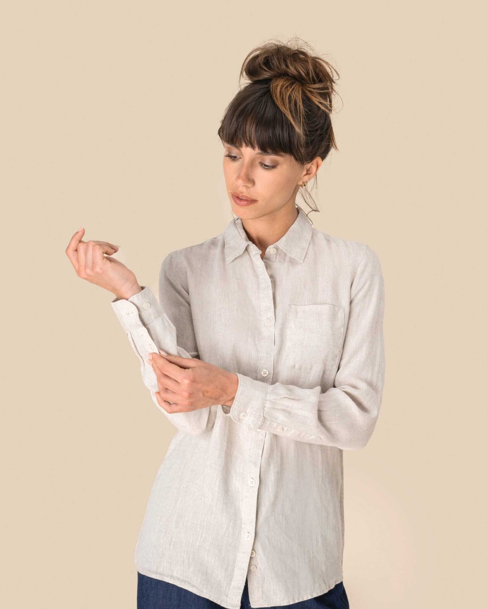 SPASSO Leinen-Bluse für Damen Hemden personalisierbar