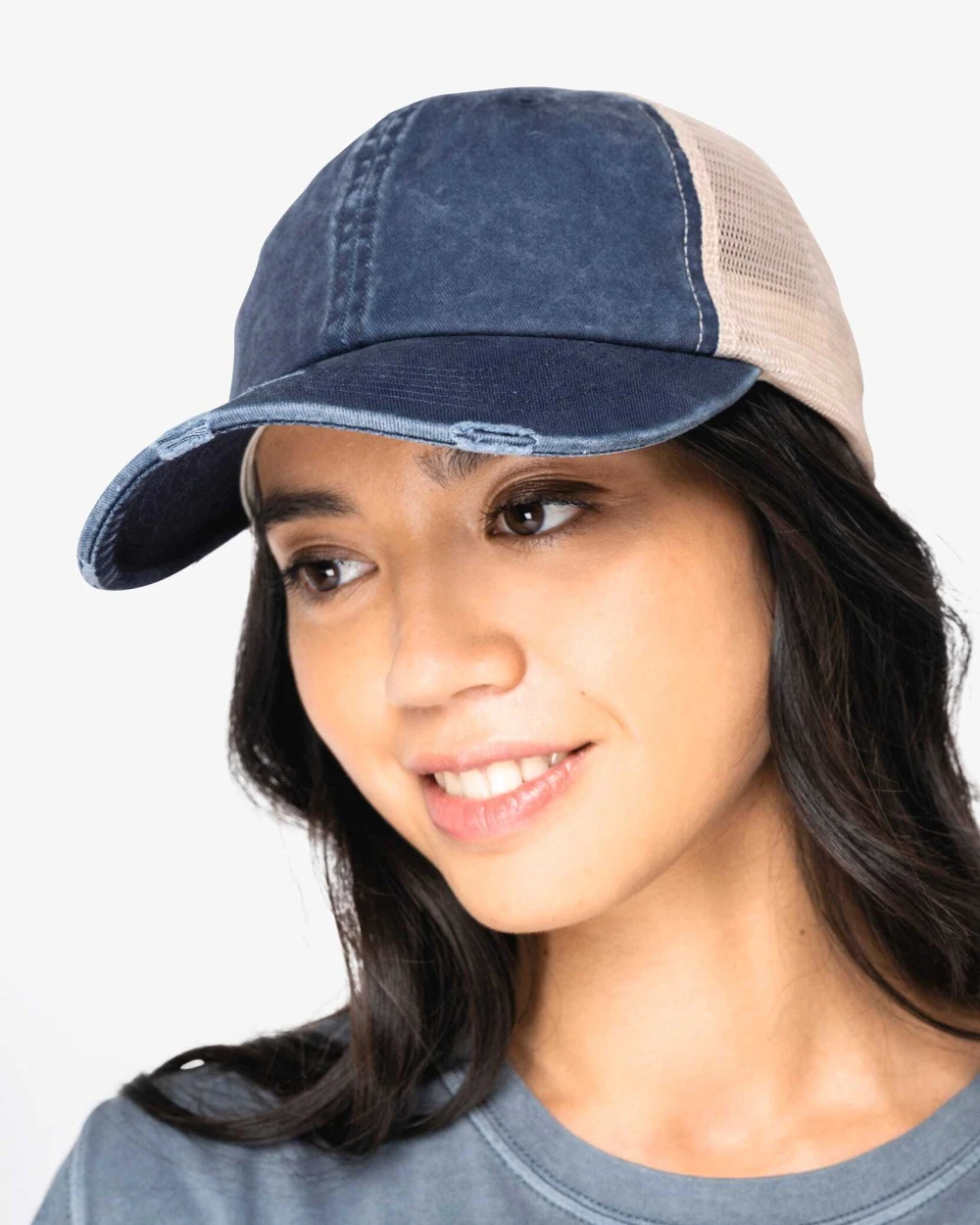 Casquettes personnalisable NATIVE SPIRIT Casquette trucker écoresponsable  effet déchiré unisexe