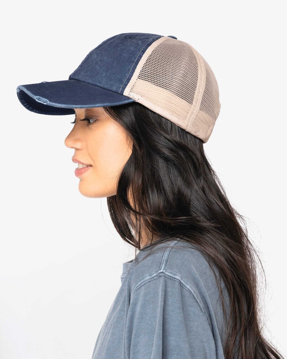 Casquettes personnalisable NATIVE SPIRIT Casquette trucker écoresponsable  effet déchiré unisexe