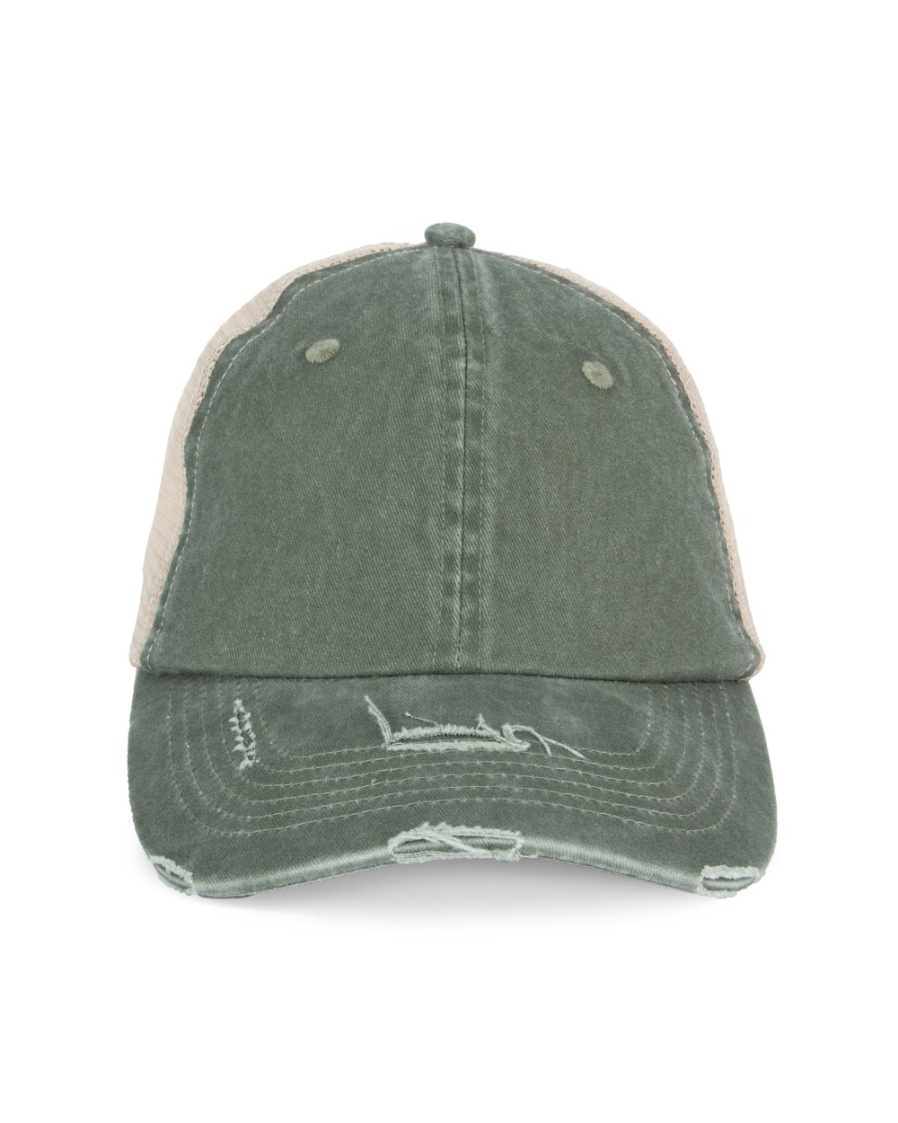 NATIVE SPIRIT Umweltfreundliche Unisex Trucker-Cap im zerrissenen Look Kappen personalisierbar