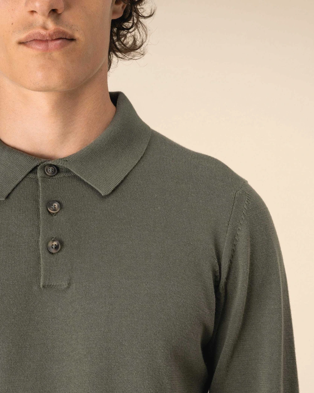 SPASSO Umweltfreundliches Polohemd mit langen Ärmeln für Herren Poloshirts personalisierbar