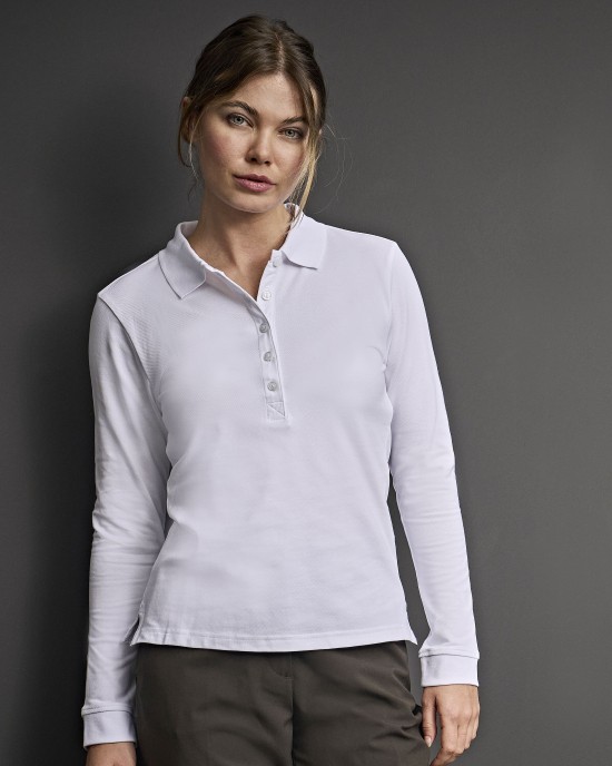 Polos personnalisable Tee Jays LADIES LUXURY STRETCH LONG SLEEVE POLO