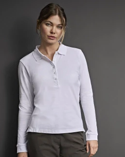 LADIES LUXURY STRETCH LONG SLEEVE POLO