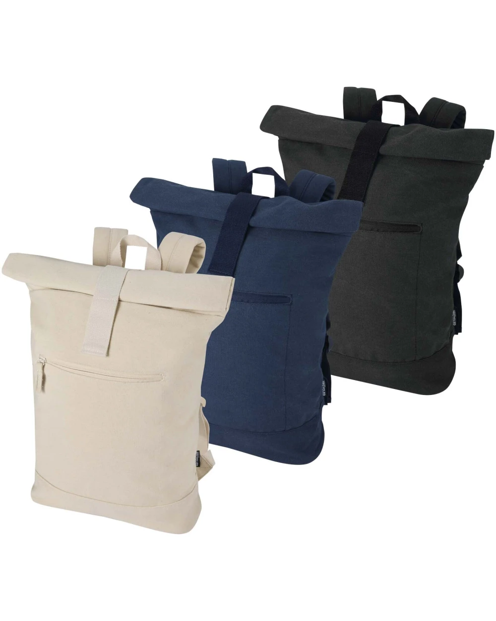 Tassen & Zakken 4DO Recanvas 14” GRS gerecycleerde rolltop rugzak 16L voor bedrukking &amp; borduring