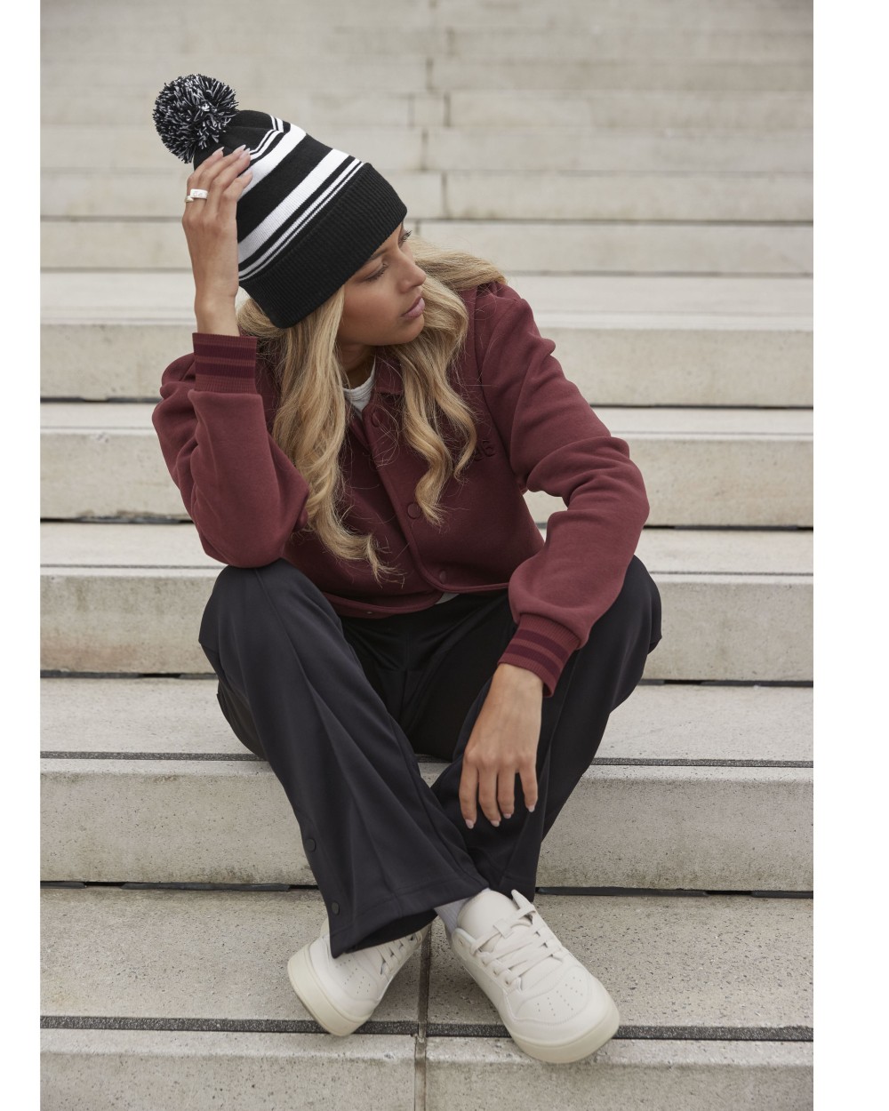 Mutsen BEECHFIELD STRIPED FAN BEANIE voor bedrukking &amp; borduring