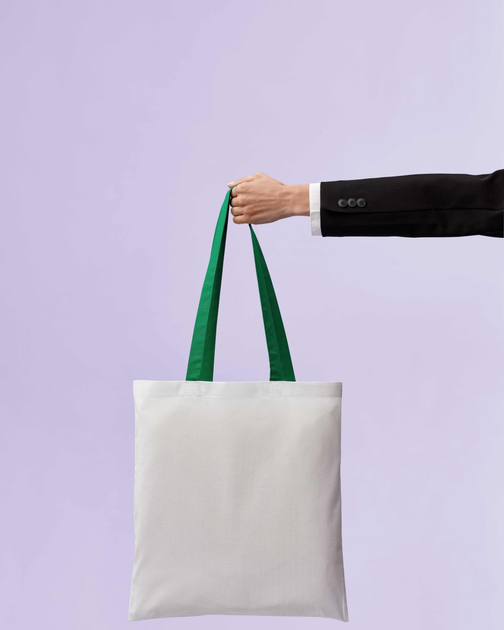 Tassen & Zakken NUTSHELL Varsity cotton shopper long handle voor bedrukking &amp; borduring