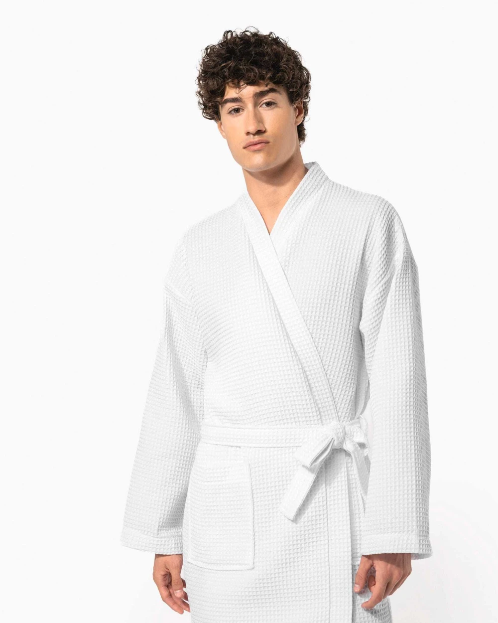 Produits éponges personnalisable KARIBAN Peignoir kimono nid d'abeille