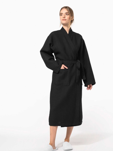 Produits éponges à personnaliser KARIBAN Peignoir kimono nid d'abeille 