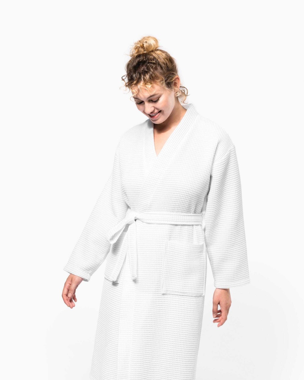 Bad artikelen KARIBAN Kimono Badjas Honinggraatstructuur voor bedrukking &amp; borduring