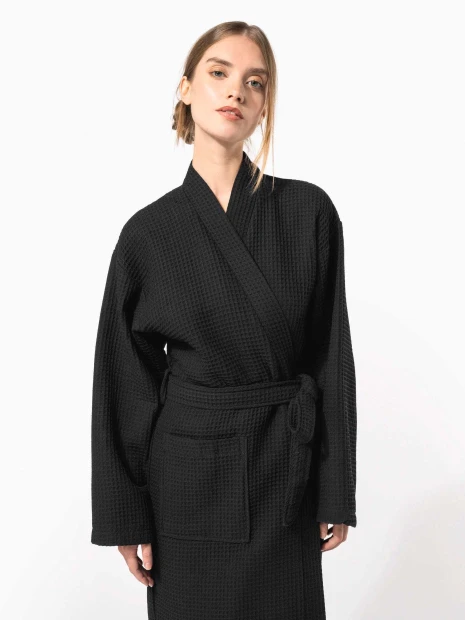 Produits éponges à personnaliser KARIBAN Peignoir kimono nid d'abeille 
