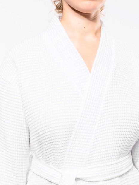 Produits éponges à personnaliser KARIBAN Peignoir kimono nid d'abeille 