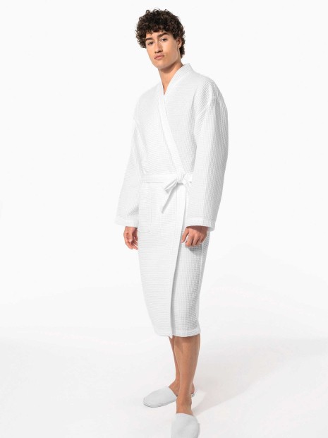 Produits éponges à personnaliser KARIBAN Peignoir kimono nid d'abeille 