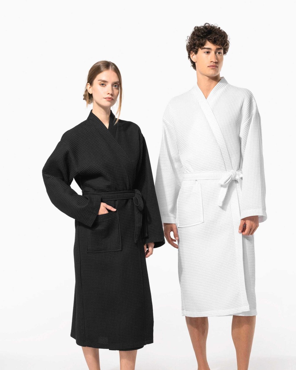 Produits éponges personnalisable KARIBAN Peignoir kimono nid d'abeille