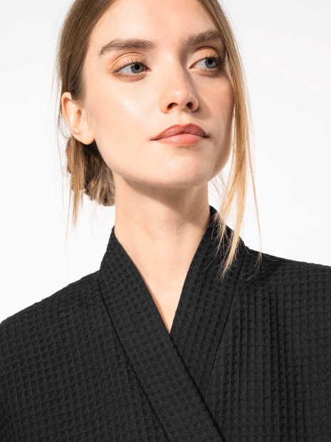 Produits éponges à personnaliser KARIBAN Peignoir kimono nid d'abeille 