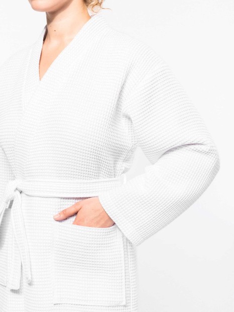 Produits éponges à personnaliser KARIBAN Peignoir kimono nid d'abeille 