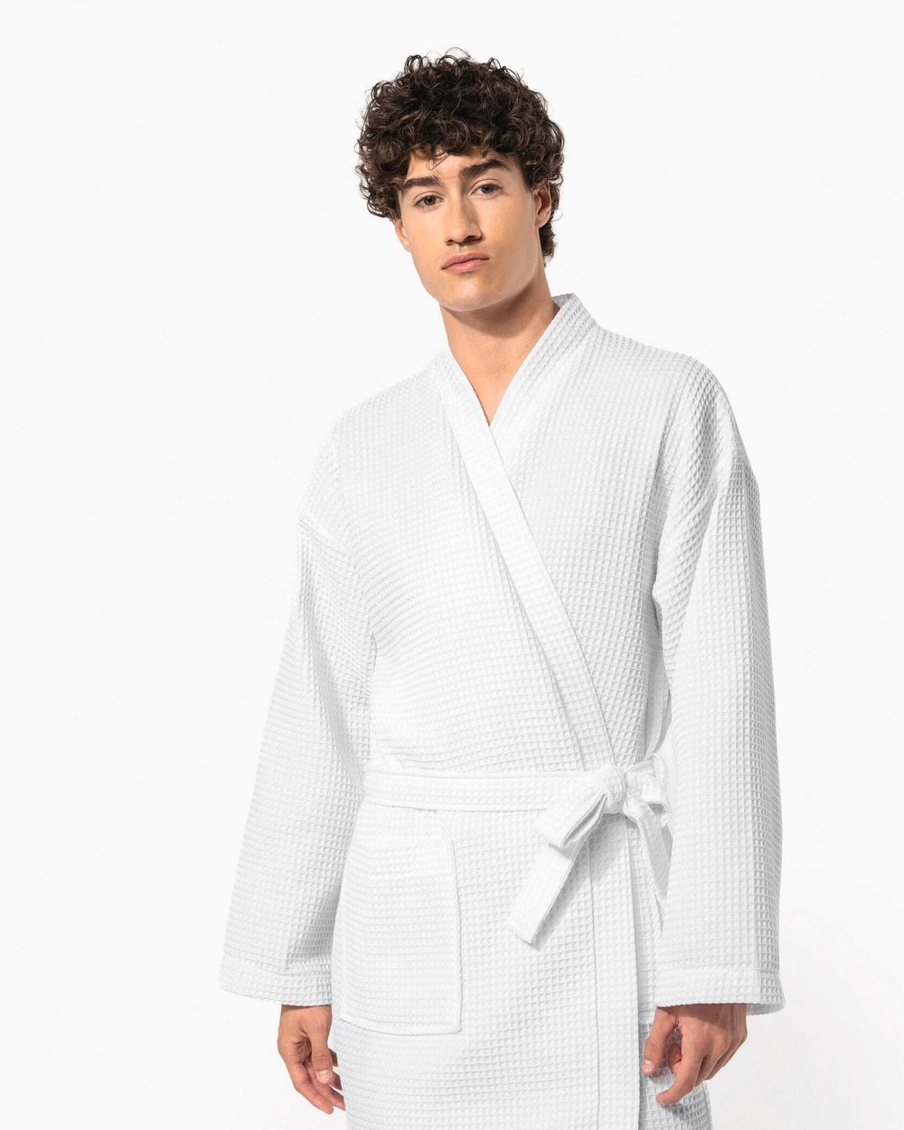 Produits éponges personnalisable KARIBAN Peignoir kimono nid d'abeille