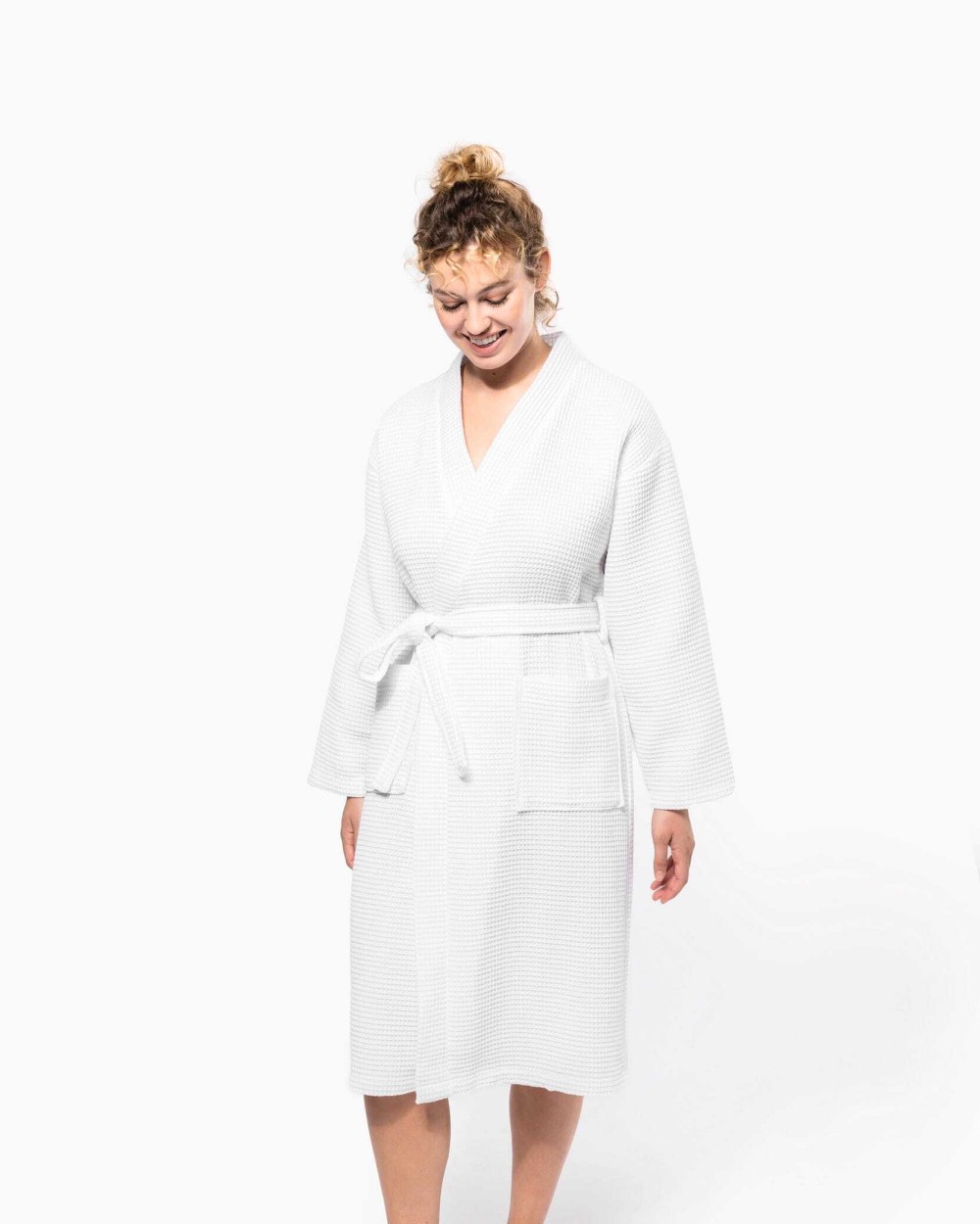 Bad artikelen KARIBAN Kimono Badjas Honinggraatstructuur voor bedrukking &amp; borduring