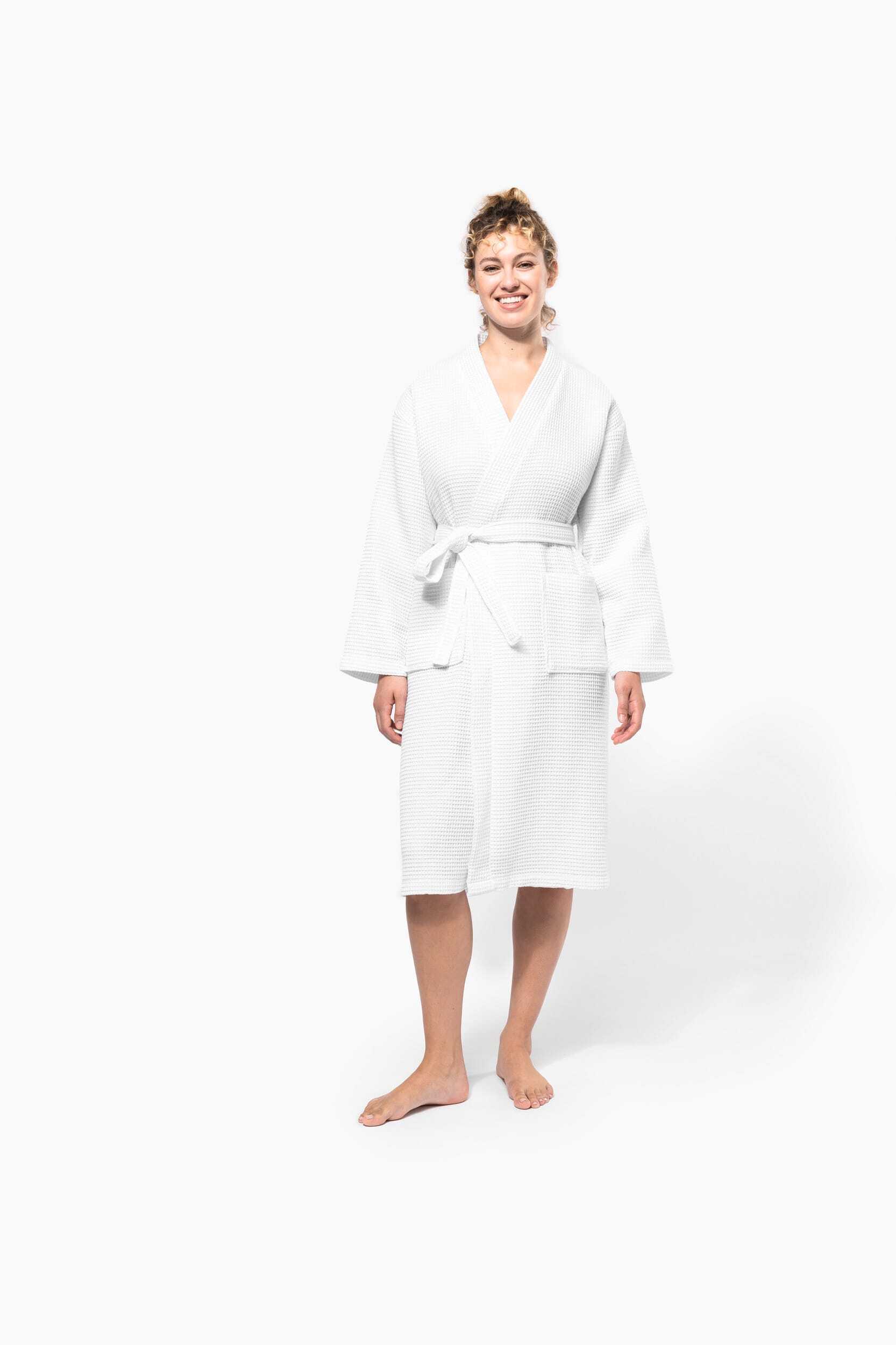 Produits éponges personnalisable KARIBAN Peignoir kimono nid d'abeille