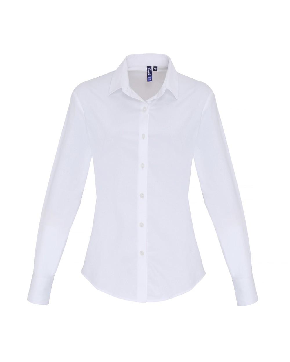 Hemden PREMIER Ladies Stretch Fit Poplin Long Sleeve Cotton Shirt voor bedrukking &amp; borduring