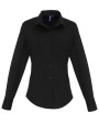 PREMIER Ladies Stretch Fit Cotton Poplin Long Sleeve Shirt Hemden personalisierbar