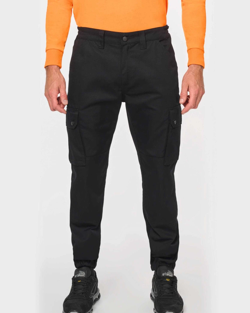 WK. DESIGNED TO WORK Unisex-Cargo-Hose mit elastischem Saum Hosen personalisierbar
