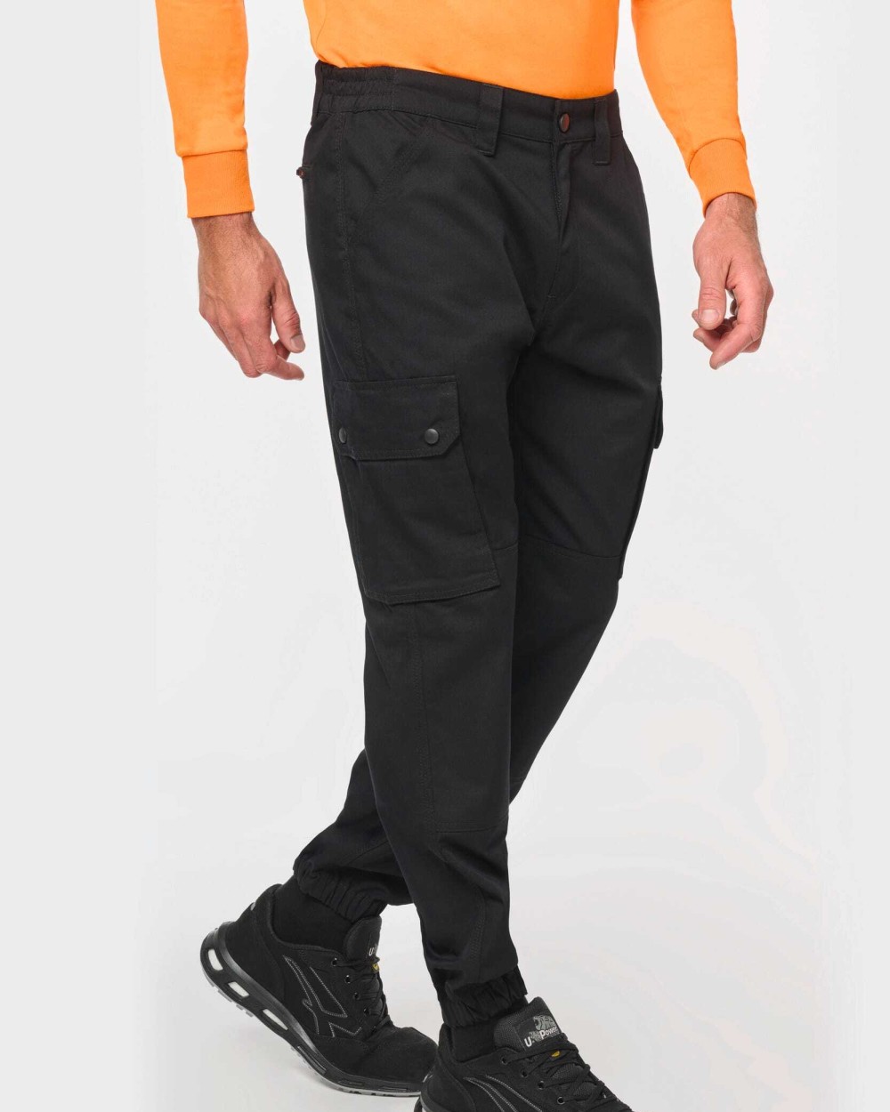 Broeken WK. DESIGNED TO WORK Uniseks Cargobroek uniseks met elastische boord voor bedrukking &amp; borduring