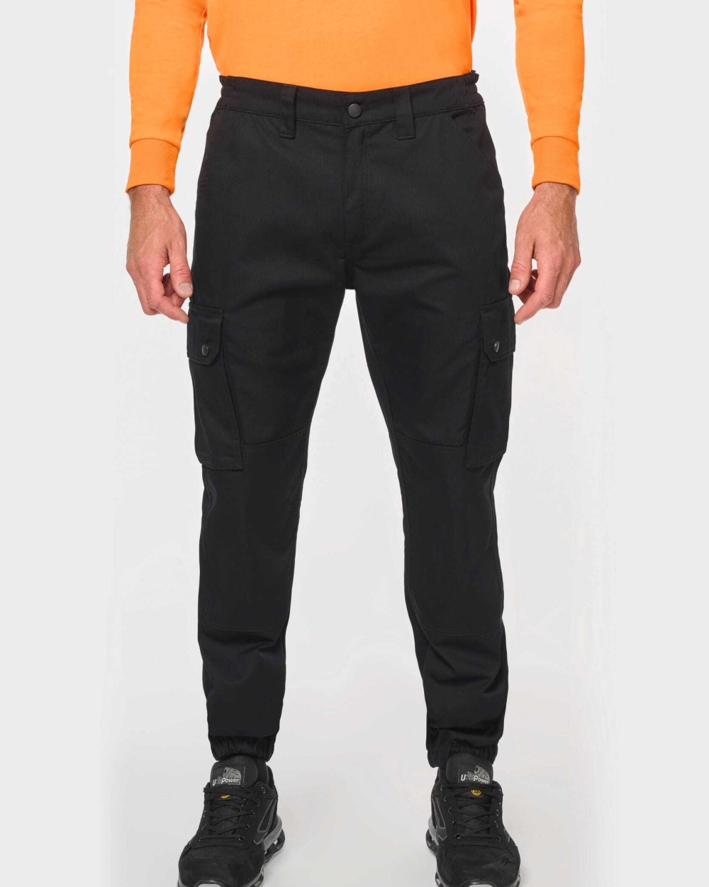 WK. DESIGNED TO WORK Unisex-Cargo-Hose mit elastischem Saum Hosen personalisierbar