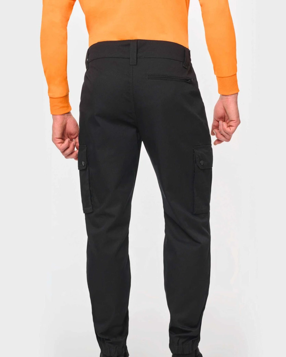 WK. DESIGNED TO WORK Unisex-Cargo-Hose mit elastischem Saum Hosen personalisierbar