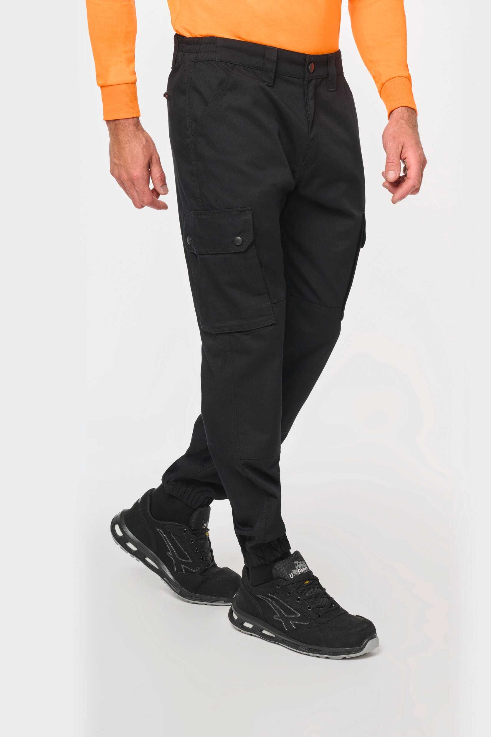 Pantalons personnalisable WK. DESIGNED TO WORK Pantalon cargo unisexe avec bas élastiqué