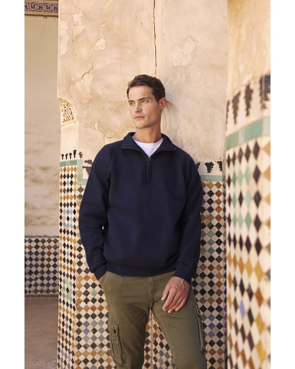 Sweat-shirts personnalisable FOL Iconic Premium Zip Neck Sweat